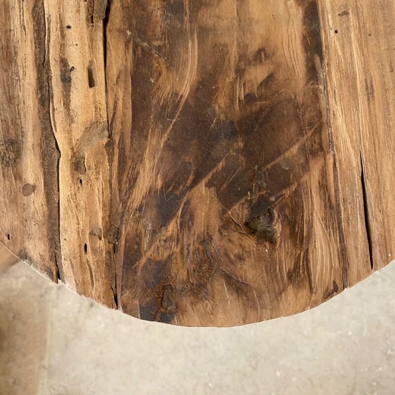 Grand tabouret en teck recyclé – Image 3