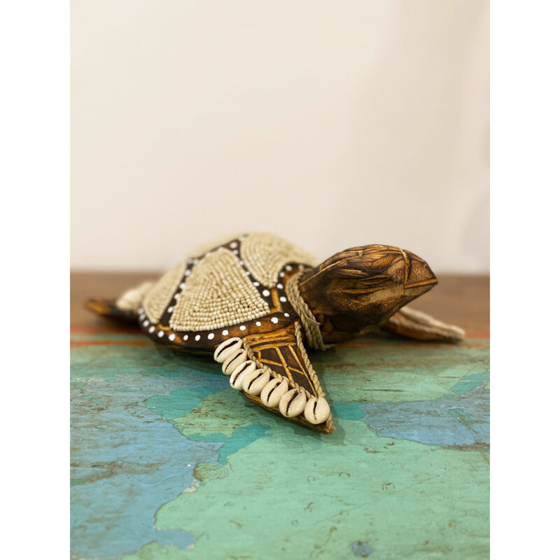 Grande tortue en bois & perles – Image 3