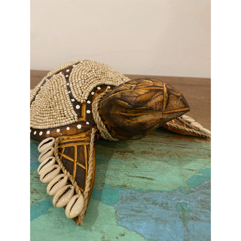Grande tortue en bois & perles – Image 4