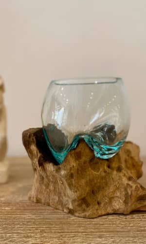 pot verre et teck