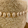 Boîte haute en bambou, perles beiges & coquillages – Image 4