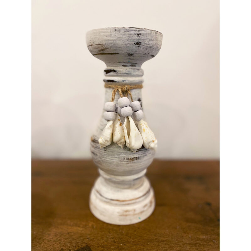 Bougeoir en bois et coquillages – Image 3