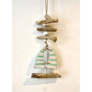 Suspension bateau vert & blanc