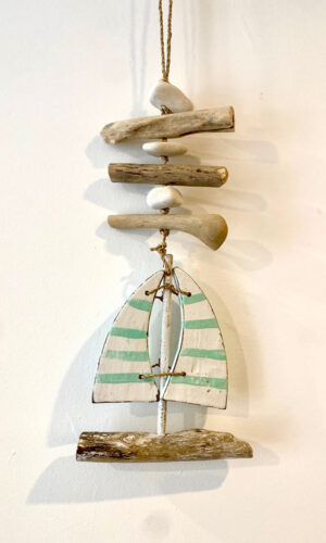 Suspension bateau vert & blanc