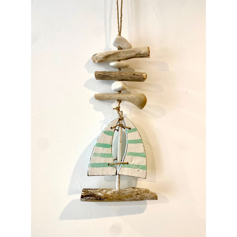 Suspension bateau vert & blanc