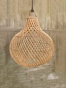 suspension boheme en rotin