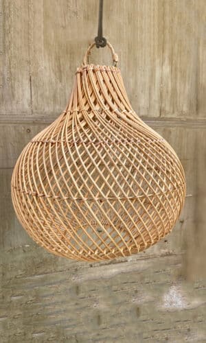 suspension boheme en rotin