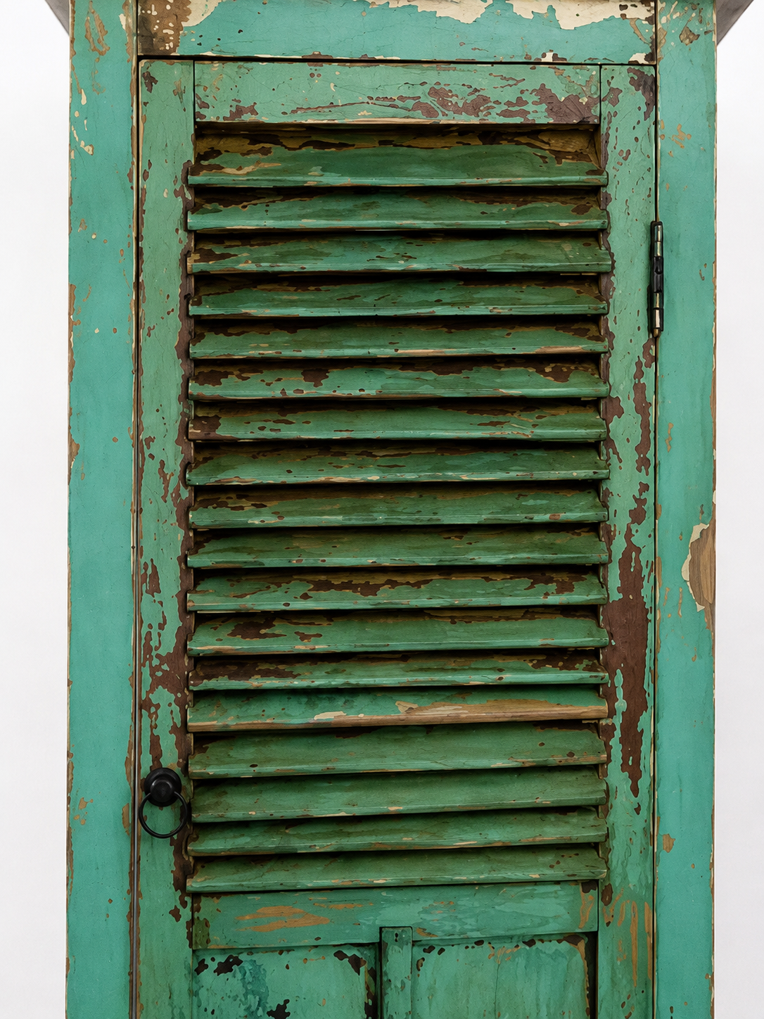 Meuble de rangement en bois recyclé bleu vert – 59x53xH128 cm – Image 4
