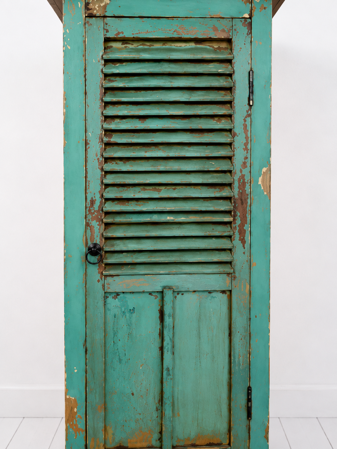 Meuble de rangement en bois recyclé bleu vert – 59x53xH128 cm – Image 5