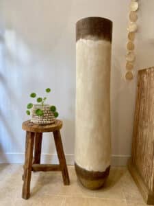 Grand pot décoratif beige & brun