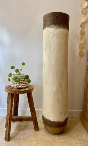 Grand pot décoratif beige & brun