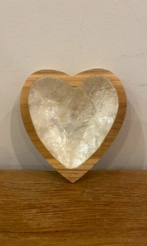 Coupelle coeur teck & nacre
