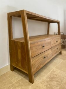 console en teck avec tiroirs