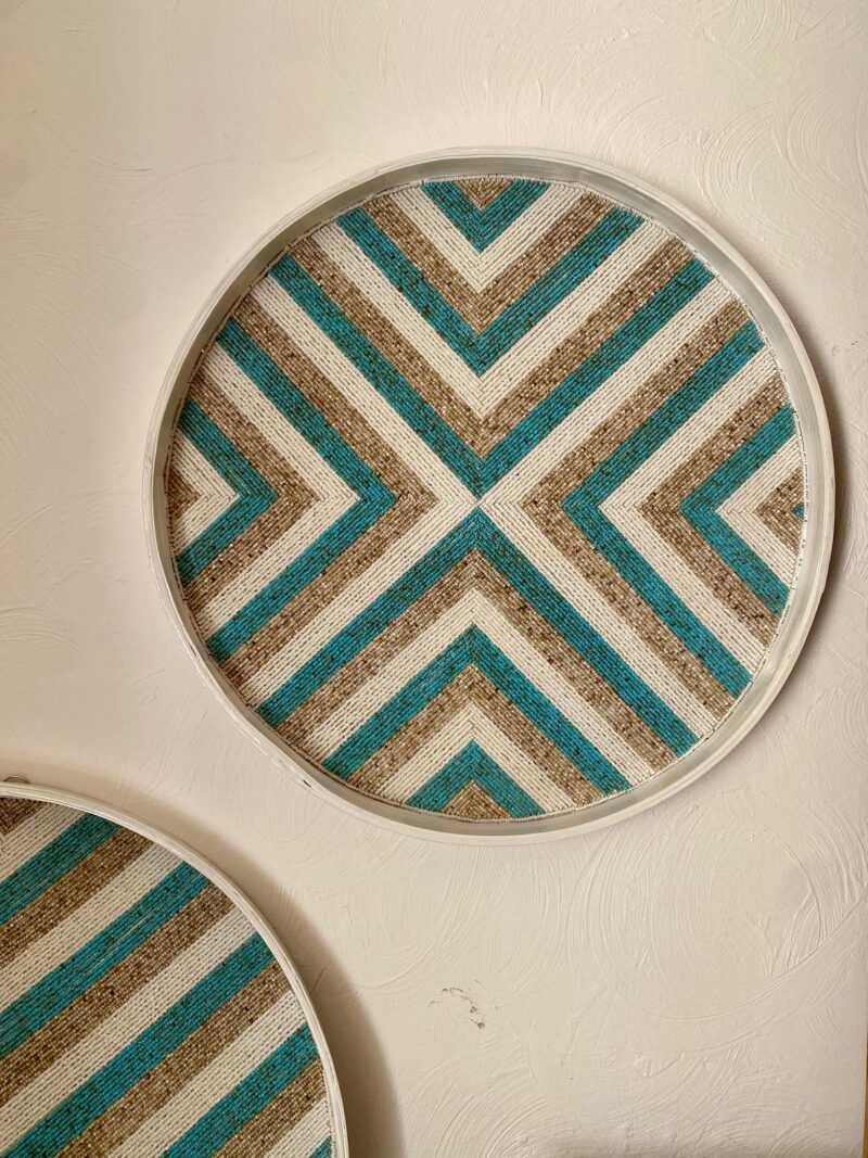Décoration murale en bambou turquoise – Image 2