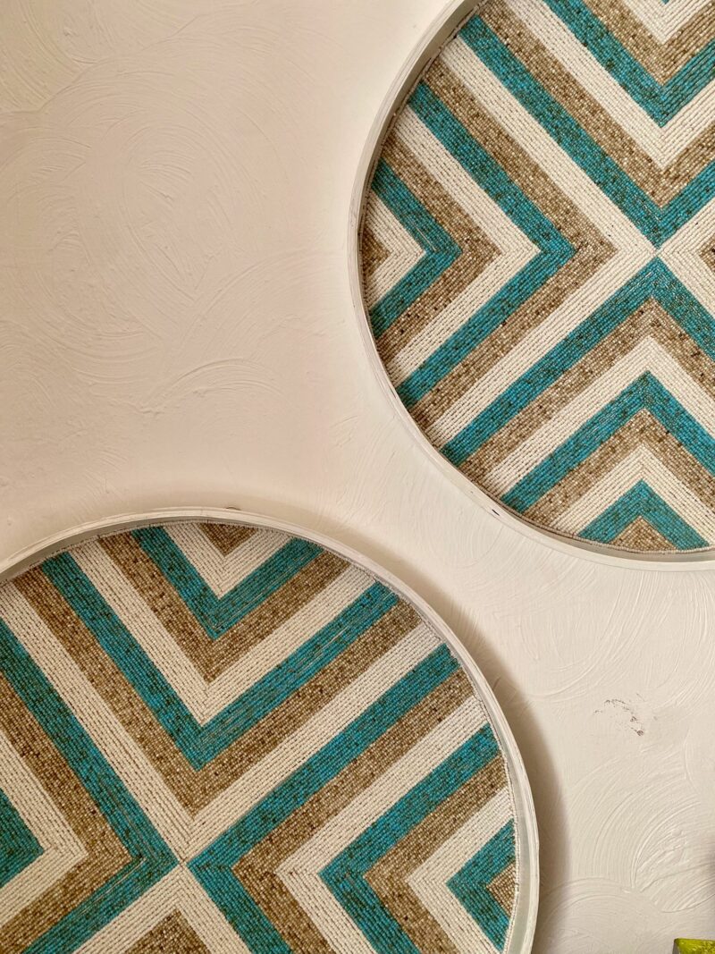 Décoration murale en bambou turquoise – Image 5
