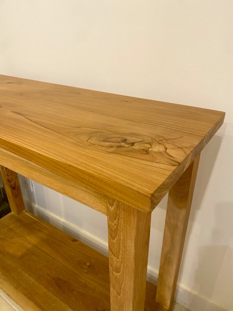 Console avec étagère en teck recyclé 90 cm – Image 3