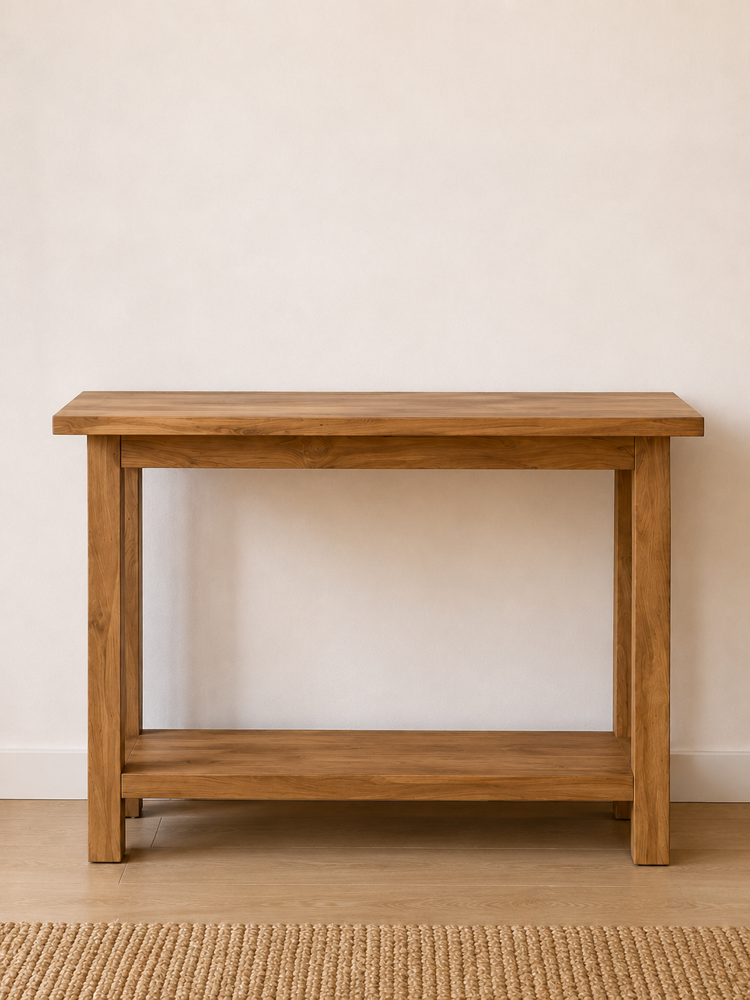 Console avec étagère en teck recyclé naturel – 90x35xH80 cm – Image 2