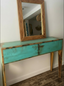 Bureau ou Console haute en teck