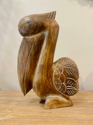pélican en bois