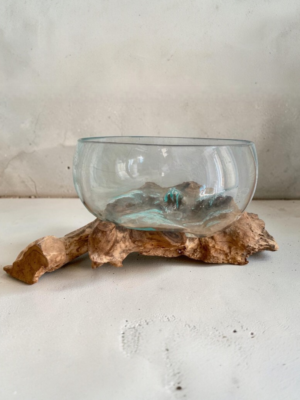 grand plat teck et verre