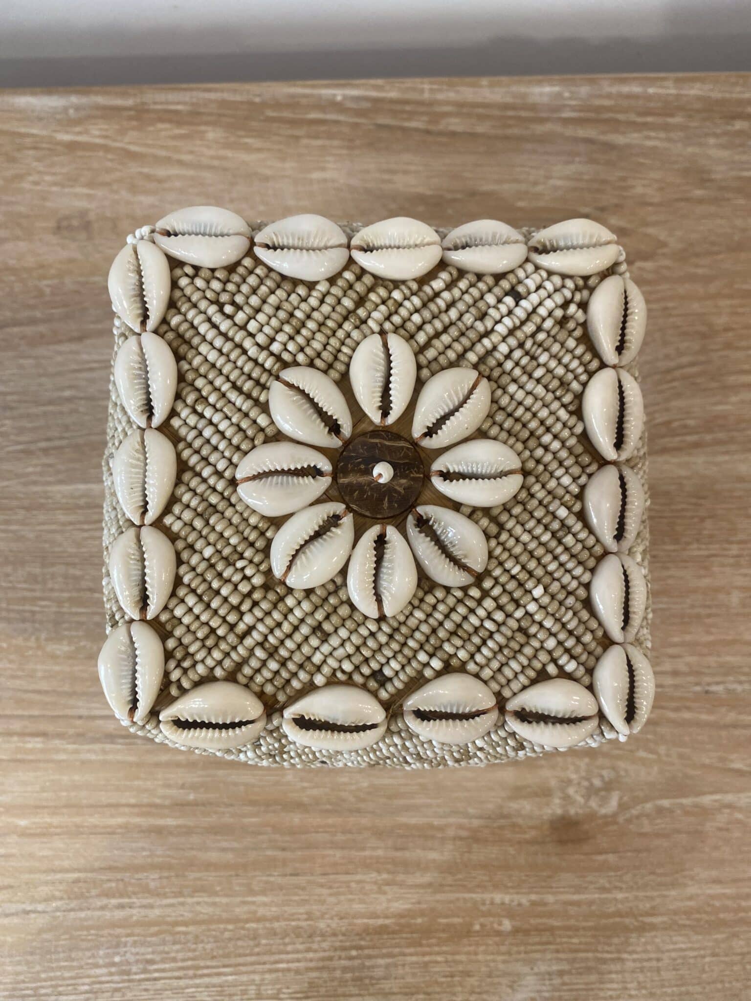 Boîte décorative beige, blanche & coquillages – Image 4
