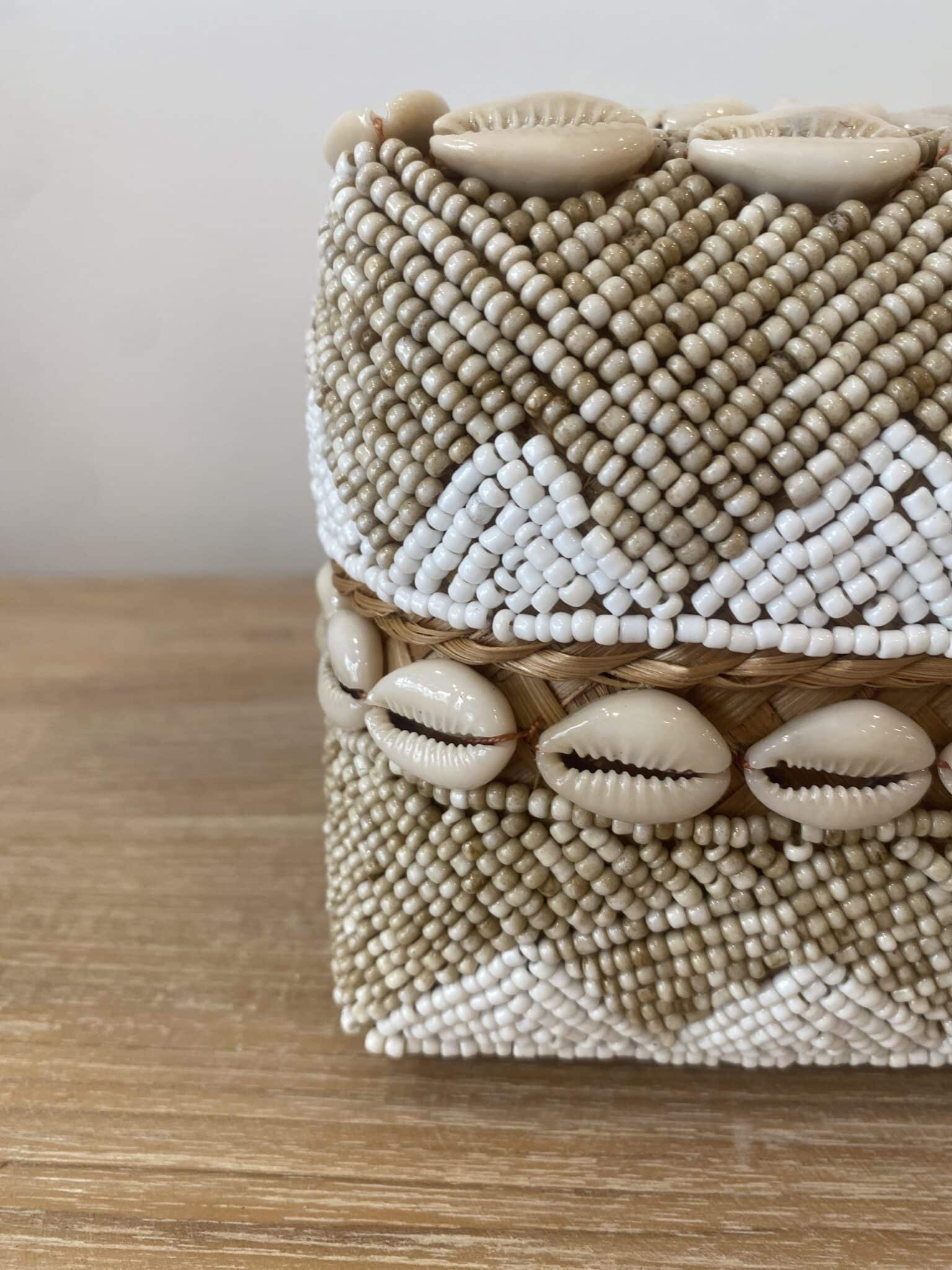 Boîte décorative beige, blanche & coquillages – Image 5