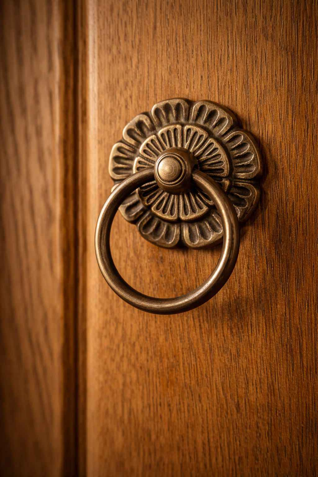 Poignée ronde avec anneau en laiton – Image 4