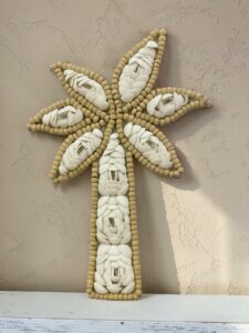 déco murale palmier coquillages