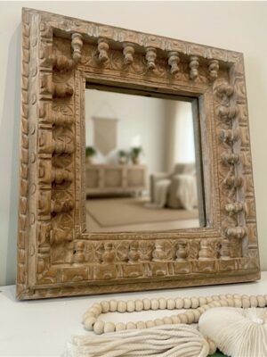 miroir indien en bois