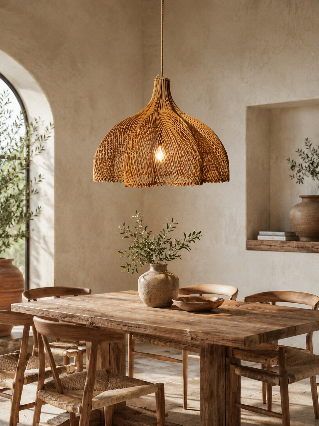 Suspension en rotin Fleur 60 cm – Image 4